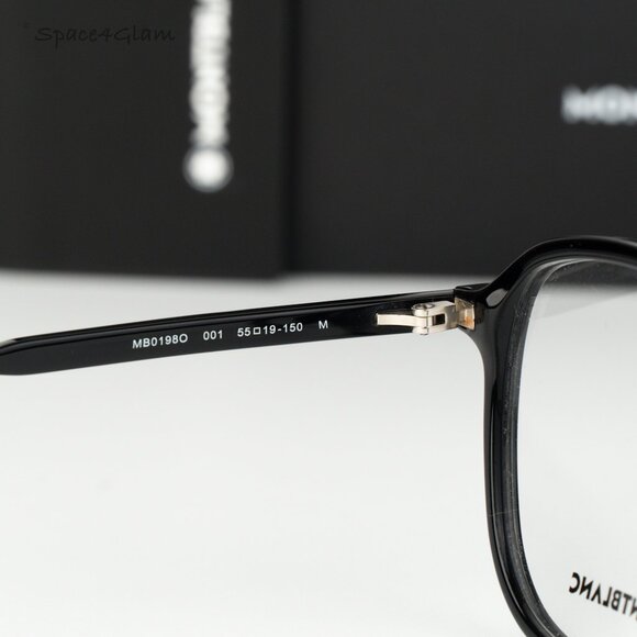 Montblanc Women Eyeglasses Black Demo Pilot MB0198O 001 NEW AUTHENTIC